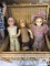 Lot 2 metal head dolls and a topsy-turvy cloth doll