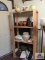 Wood shelf and contents