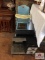 Vintage metal doll stove and high chair