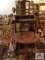 Furniture lot: wood table, chair, bookcase, Hoover sweeper, etc.