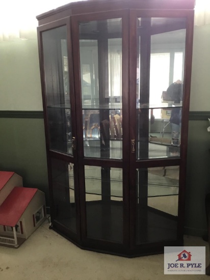 Modern wood and glass display cabinet