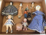 Lot of 10 antique and vintage dolls: size 1