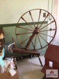 Large flax spinning wheel