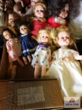 Lot of 7 1950's and 60's hard plastic dolls