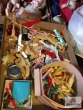 Lot of doll size accessories: hangers, clothes pins, etc.