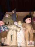 Lot of 6 antique composition and cloth dolls