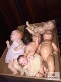 Lot of 6 composition dolls