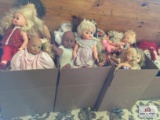 3 boxes of vinyl dolls