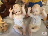Set of porcelain piano babies, marked U5546