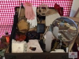 Large lot of vintage ladies items in vintage suitcase