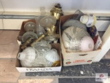 2 boxes of vintage lamp shades