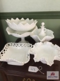 Lot of vintage milk glass