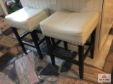 Pair vinyl top kitchen stools