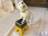 Antique Schoenhut Poodle with stool