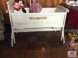 Antique wood rocking cradle (needs reassembled to rock)