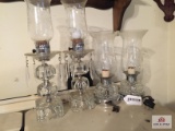 2 pairs of vintage glass lamps