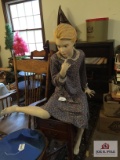 Vintage life-size sitting mannequin