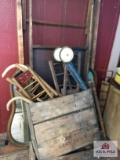 Lot of primitive furniture pieces