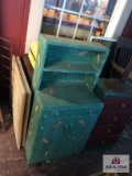 Childs wood cupboard, wood 4 drawer chest, etc.