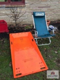 Coleman camp chair and Snow scoop