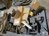 pallet of misc. pulleys, electric motor, etc.