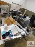 1 Large lot of commercial grade kitchen equipment: Pizza oven, microwave, dishwasher, grill, pots,