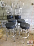 8 Black top bar stools