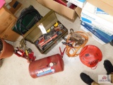 Tool boxes and contents, sockets, hammers and battery cables