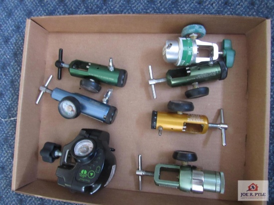 Flat of misc. oxygen tank regulators