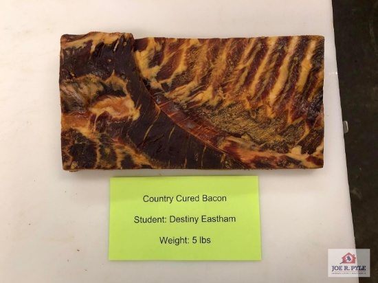 Country Cured Bacon (5lbs) | Student: Destiny Eastham