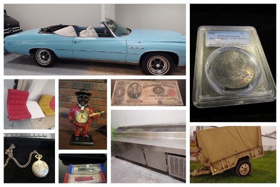 Vehicles, Vintage Furniture, Coins, Knives & more