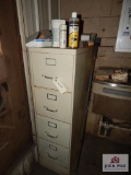 Filing cabinet and contents to include safety terminal covers, etc.