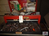 Craftsman 3-stack rolling tool chest and contents to include sockets, wrenches, pliers, screw