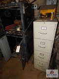 1 Lot of 2 cabinets w/ welding helmet, accessories, welding tips, hold downs, safety glasses, etc.