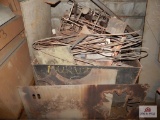 Metal scrap bin and contents