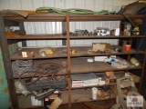 1 Lot of metal pipe, welding lead connectors, light bulbs, wire, band saw bands, etc.
