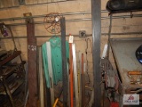 1 Lot of miscellaneous metal, bar clamps and sledge hammer