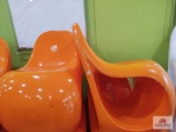 (2) Orange Chairs