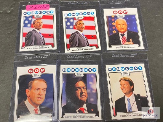 Five Topps "Campaign 2008" cards