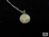 1910 $2.50 Indian Head Gold Coin With A 12Kt Gold Neckless