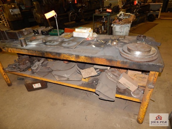 Steel work table w/ contents