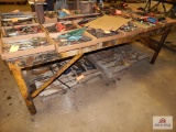 Large steel work table