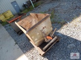 Portable metal dumping bin w/ scrap metal