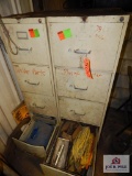 Filing cabinets w/ contents - tape measures, ropes, etc.