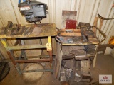 2 Metal carts w/ contents - miscellaneous steel, wedges, etc.