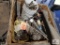 Mine car parts miscellaneous steel, wood box