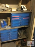 Metal cabinet & contents (bolt organizers & electrical supplies)