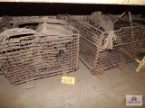 2 Metal baskets w/ contents (cables, chains, etc.)