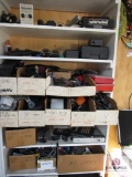 7 Tier Shelf Of Misc. Microphones , Wires, And More