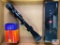 {140} Bushnell Banner rifle scope, Sight Mark 5x Tactical Magnifier, and a Sun Optics laser sight